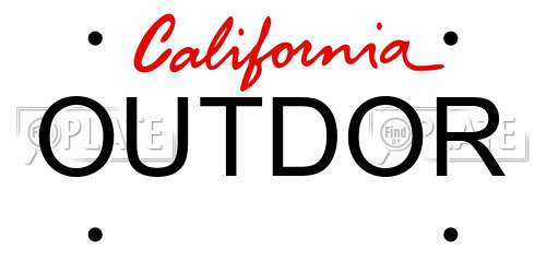 OUTDOR California License Plate