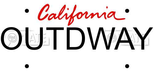 OUTDWAY California License Plate