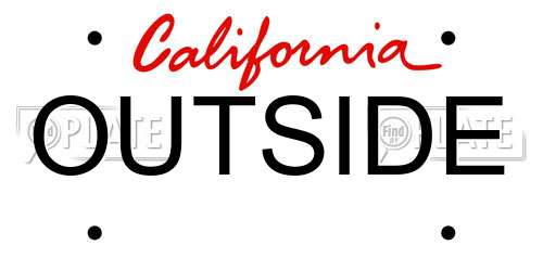 OUTSIDE California License Plate