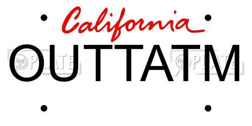 OUTTATM California License Plate