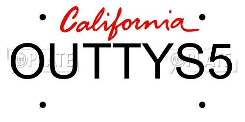 OUTTYS5 California License Plate