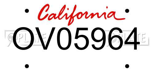 OV05964 California License Plate