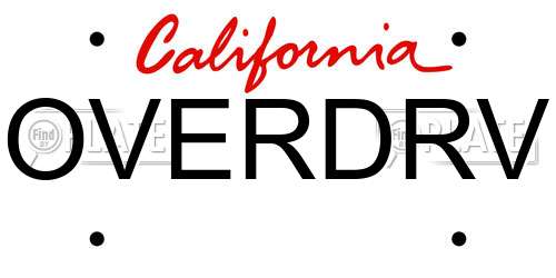 OVERDRV California License Plate