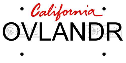 OVLANDR California License Plate