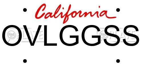 OVLGGSS California License Plate