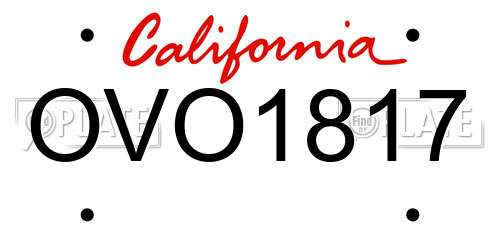 OVO1817 California License Plate