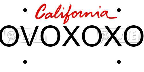 OVOXOXO California License Plate