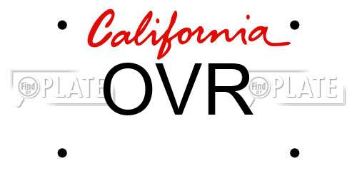 OVR California License Plate