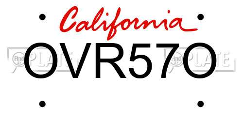 OVR57O California License Plate