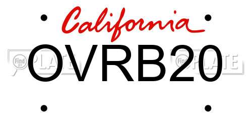 OVRB20 California License Plate