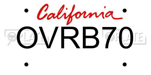 OVRB70 California License Plate
