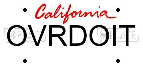 OVRDOIT California License Plate