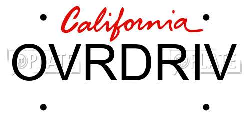 OVRDRIV California License Plate