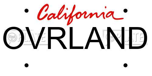 OVRLAND California License Plate