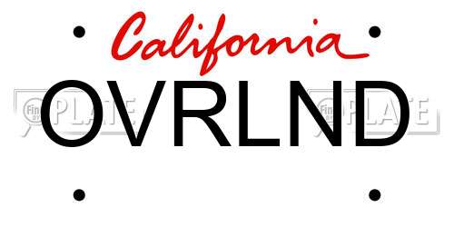 OVRLND California License Plate