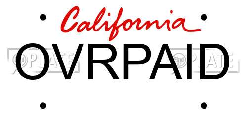 OVRPAID California License Plate