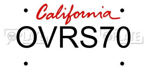 OVRS70 California License Plate