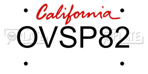 OVSP82 California License Plate