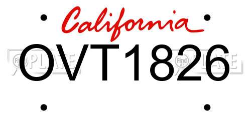 OVT1826 California License Plate