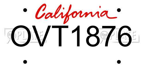 OVT1876 California License Plate
