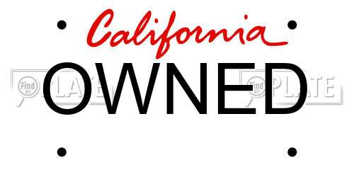 OWNED California License Plate