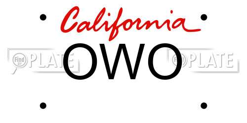 OWO California License Plate
