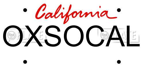 OXSOCAL California License Plate