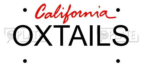 OXTAILS California License Plate