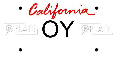 OY California License Plate