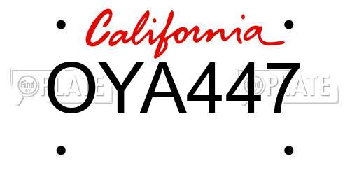 OYA447 California License Plate