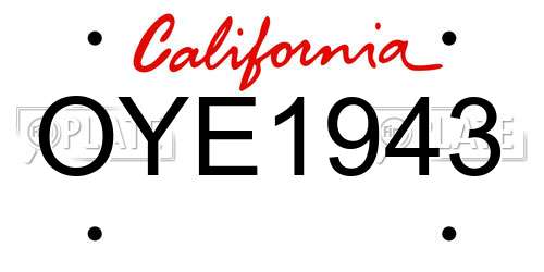 OYE1943 California License Plate