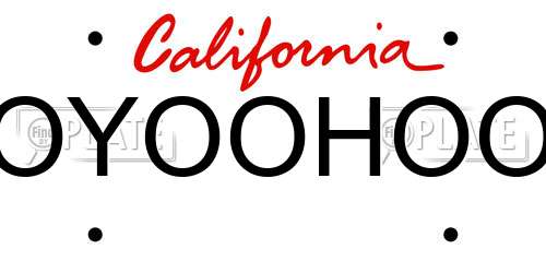 OYOOHOO California License Plate
