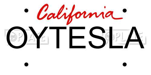 OYTESLA California License Plate