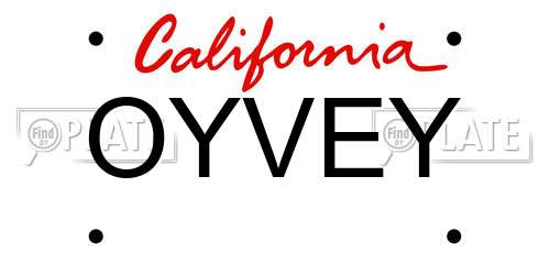 OYVEY California License Plate