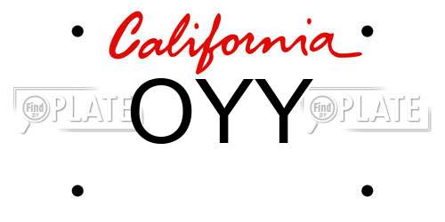 OYY California License Plate