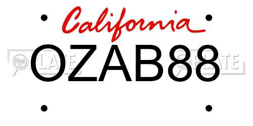 OZAB88 California License Plate