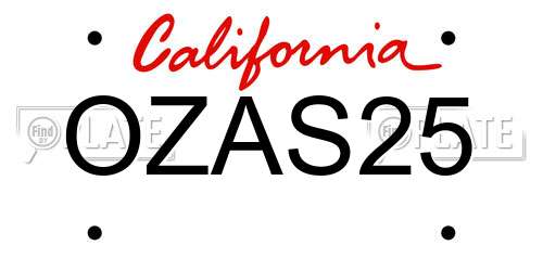 OZAS25 California License Plate
