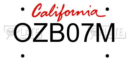 OZB07M California License Plate
