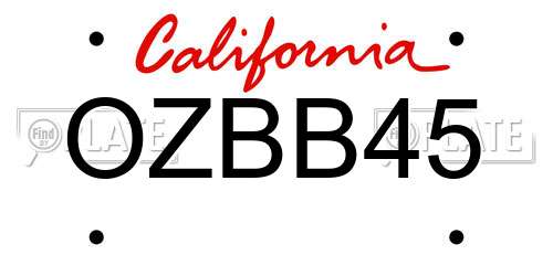 OZBB45 California License Plate