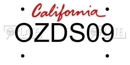 OZDS09 California License Plate