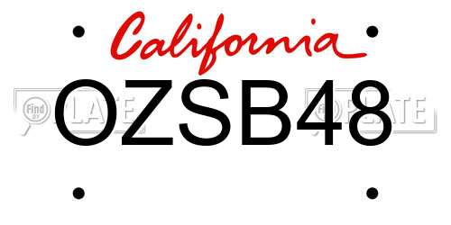 OZSB48 California License Plate