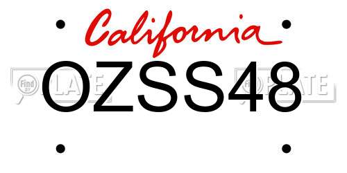 OZSS48 California License Plate