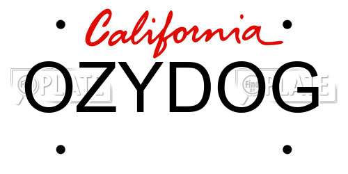 OZYDOG California License Plate