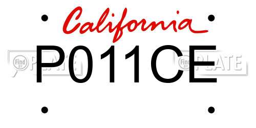 P011CE California License Plate