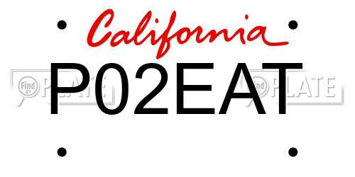 P02EAT California License Plate
