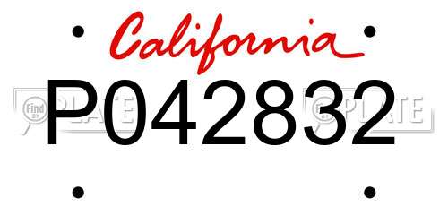 P042832 California License Plate
