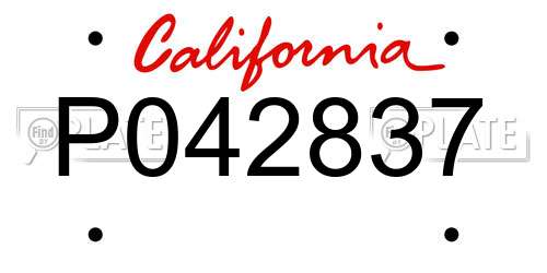 P042837 California License Plate