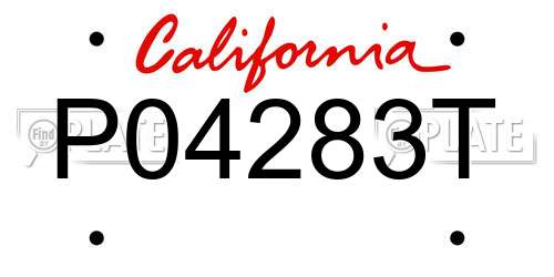 P04283T California License Plate