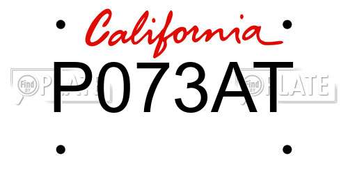 P073AT California License Plate