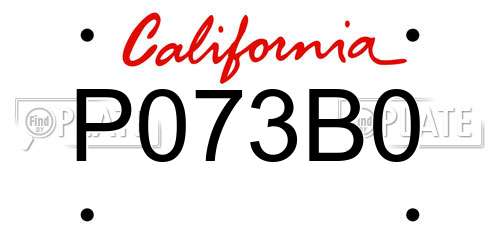 P073B0 California License Plate